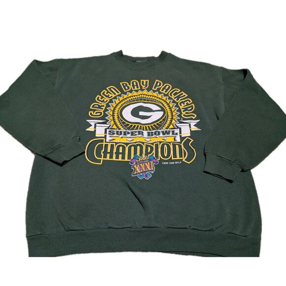 Vintage Green Bay Packers Super Bowl XXXI Champions Large NFL USA - Picture 1 of 8